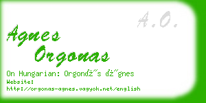 agnes orgonas business card